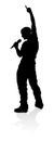 Singer Pop Country or Rock Star Silhouette