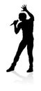 Singer Pop Country or Rock Star Silhouette