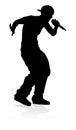 Singer Pop Country or Rock Star Silhouette