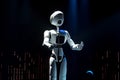 Singer robot singing on stage