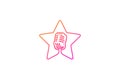 Singer star logo template. Microphone silhouette inside star. Icon for leading, song contest, event, karaoke, podcast