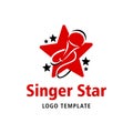 Singer star logo template