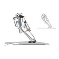 Singer in white suit dancing vector illustration sketch doodle h