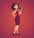 Singer Woman Illustration Royalty Free Stock Photo