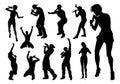 Singers Pop Country Rock Hiphop Star Silhouettes Royalty Free Stock Photo