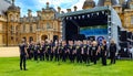 Singers of rock choir performing at waddesdon manor in summer 2022