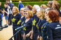 Singers of rock choir performing at waddesdon manor in summer 2022