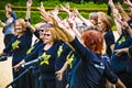 Singers of rock choir performing at waddesdon manor in summer 2022