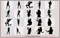 singers silhouette set vector,singing peoples silhouettes,