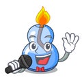 Singing alcohol burner mascot cartoon Royalty Free Stock Photo