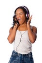 Singing along while listening to music Royalty Free Stock Photo