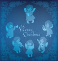 Singing angel ornamental coner Christmas Royalty Free Stock Photo