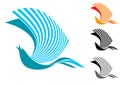 Singing bird in flight logo