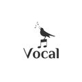 Singing Bird for Music Vocal logo design
