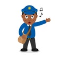 Singing Black Mailman Cartoon Character