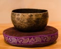Singing Bowl on a Pillow Royalty Free Stock Photo