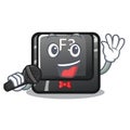 Singing button f3 in the shape cartoon