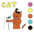 Singing cat coloring book for children and teen