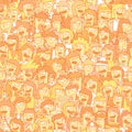 Singing children choir seamless pattern