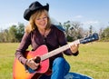 Singing Cowgirl Royalty Free Stock Photo