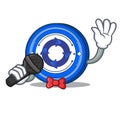 Singing Cryptonex coin mascot cartoon