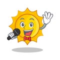 Singing cute sun character cartoon