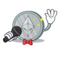 Singing Ethereum coin character cartoon