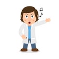 Singing Female Doctor Cartoon Character