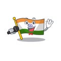 Singing flag indian isolated in the character