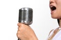 Singing (Focus on Microphone)
