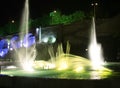 Singing fountain at Rike square Tbilisi at night Royalty Free Stock Photo