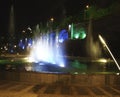 Singing fountain at Rike square Tbilisi at night, Georgia republic