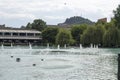 Singing Fountains in City of Plovdiv, Bulgaria Royalty Free Stock Photo