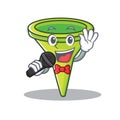 Singing funnel character cartoon style