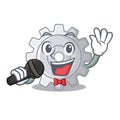Singing gear settings mechanism on mascot shape