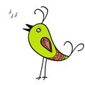 Singing green birds Royalty Free Stock Photo