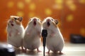 Singing Hamsters, Disco of 80s, Concert of 90s, Karaoke with Rodents, Abstract Generative AI Illustration
