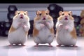 Singing Hamsters, Disco of 80s, Concert of 90s, Karaoke with Rodents, Abstract Generative AI Illustration