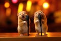 Singing Hamsters, Disco of 80s, Concert of 90s, Karaoke with Rodents, Abstract Generative AI Illustration