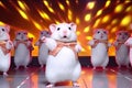 Singing Hamsters, Disco of 80s, Concert of 90s, Karaoke with Rodents, Abstract Generative AI Illustration