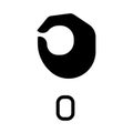 Singing letter O in ASL black glyph icon Royalty Free Stock Photo