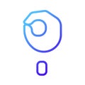 Singing letter O in ASL pixel perfect gradient linear vector icon Royalty Free Stock Photo