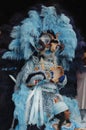 Singing Mardi Gras Indian With Elaborate Costume Royalty Free Stock Photo