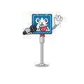 Singing miniature crosswalk sign in form mascot