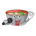 Singing miso soup bowl on table character