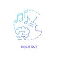 Singing out to memorize blue gradient concept icon Royalty Free Stock Photo