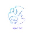 Singing out to memorize blue gradient concept icon