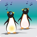 Singing Penguins Royalty Free Stock Photo
