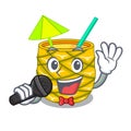 Singing Pineapple fruit juice on character drink