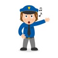 Singing Policewoman Cartoon Character